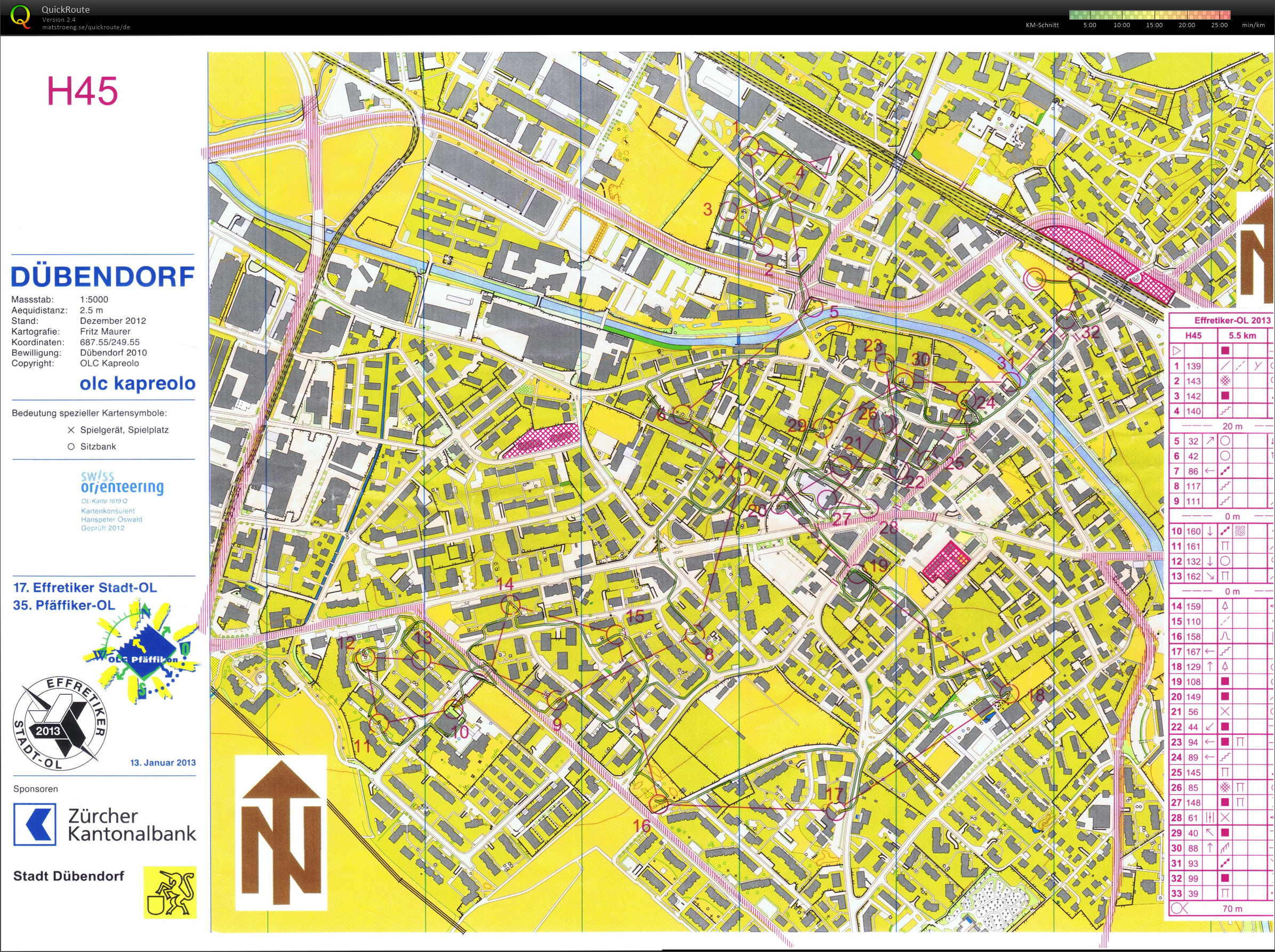 Effretiker Stadt-OL (13.01.2013)
