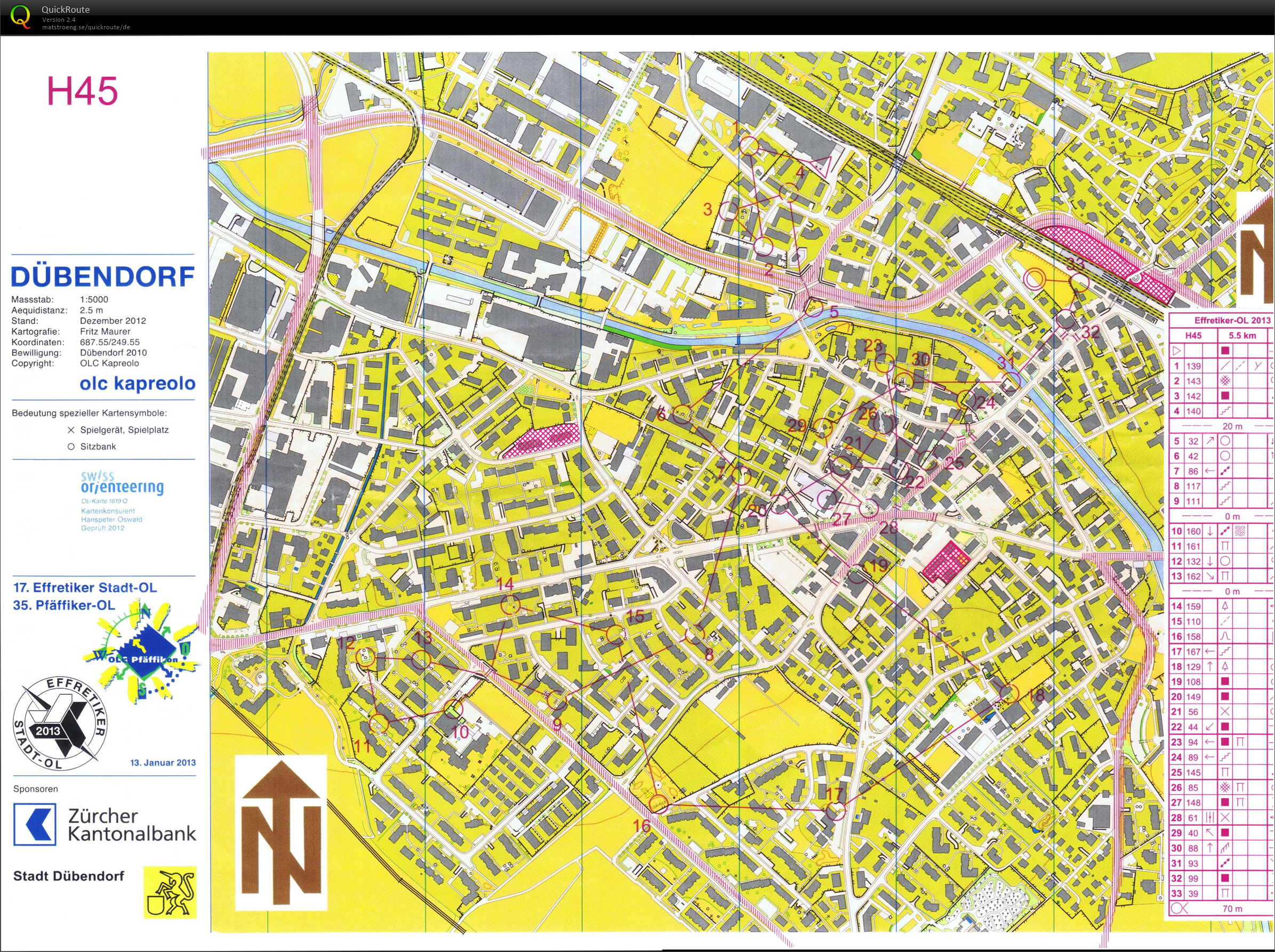 Effretiker Stadt-OL (13.01.2013)