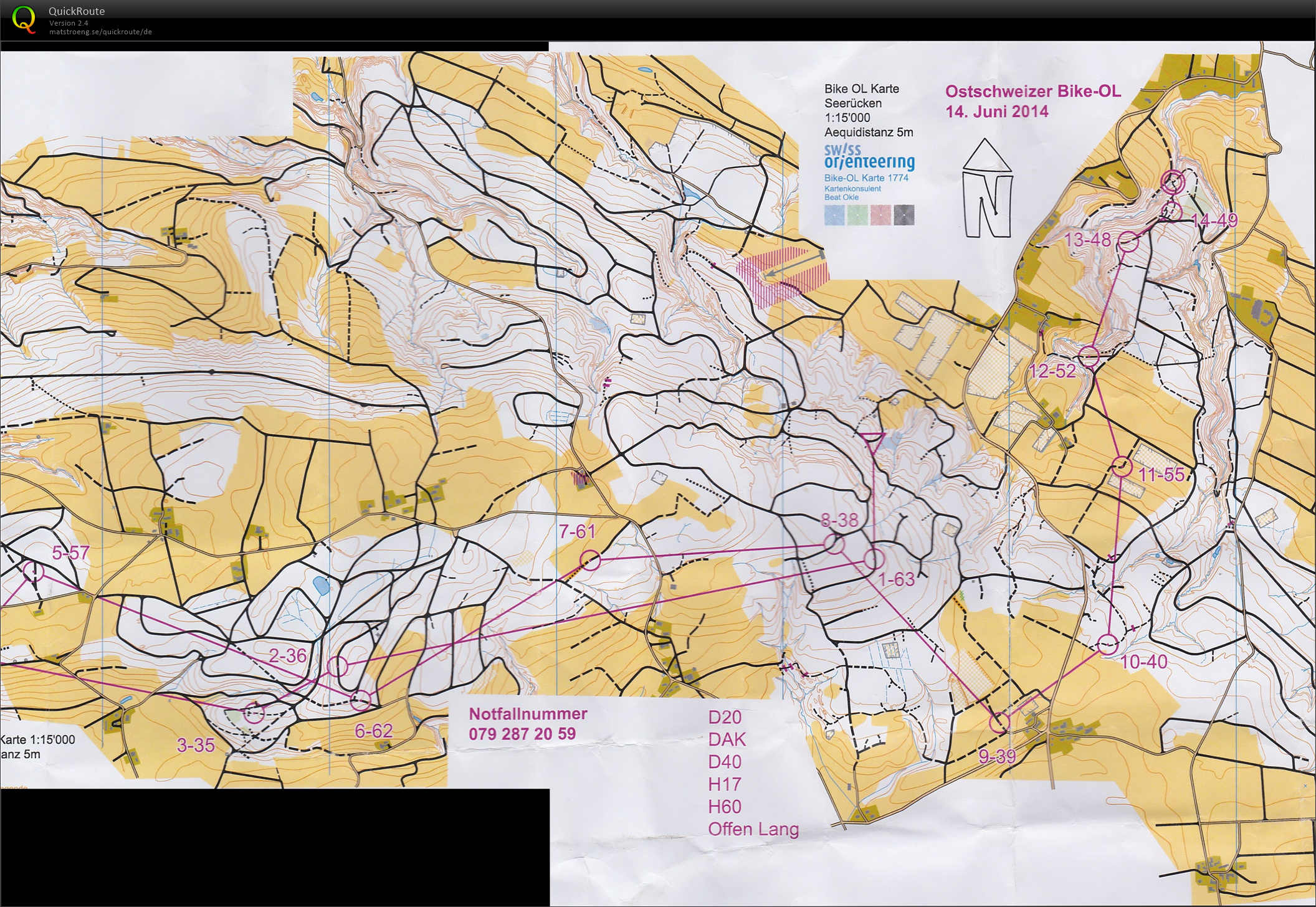 Ostschweizer Bike OL (14/06/2014)
